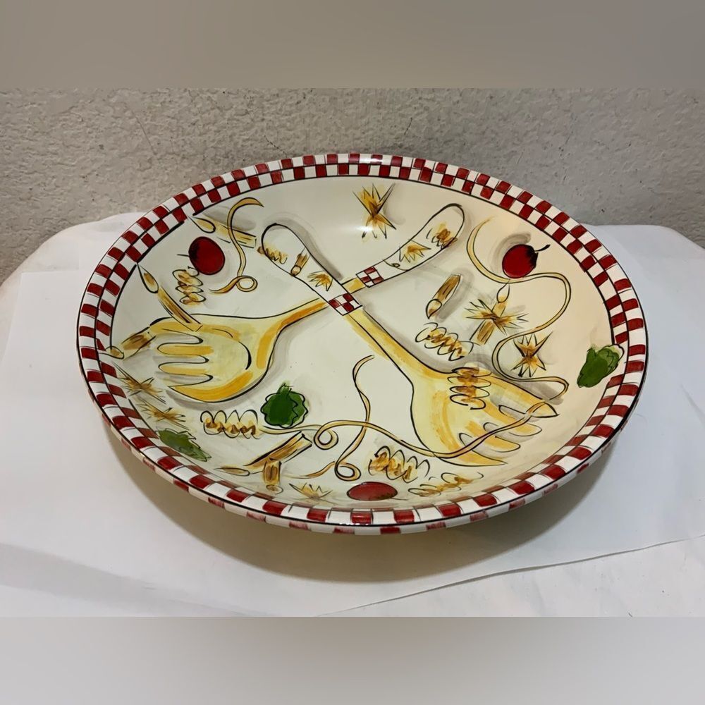 Tabletops Unlimited Italian Garden Pasta Salad Bowl 13"